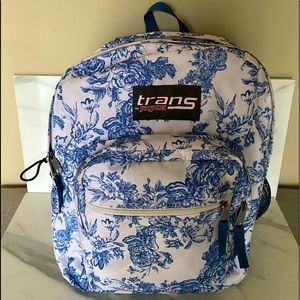 Trans Jansport English Garden White & Blue Print Backpack 🎒